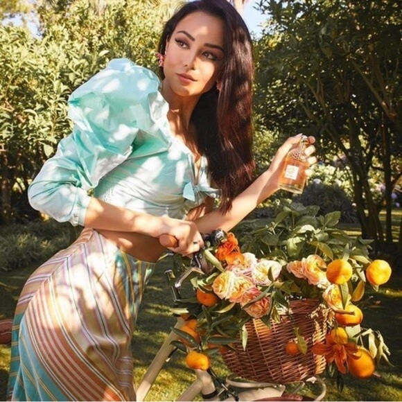 ZARA NEW LIMITED EDITION MINT PUFF SLEEVE ASYMMETRIC TOP SHIRT - Picture 7 of 15